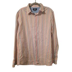 Original Penguin Heritage Slim Fit Shirt Mens 16 Multicolor Stripe